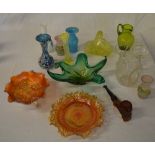 Glassware including Murano style vase, v