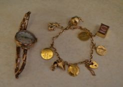 9ct gold charm bracelet weight 19.6 g an