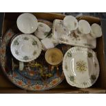 Various ceramics including plates, cups,