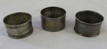 3 silver napkin rings Birmingham 1926, 1