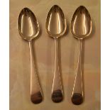 3 silver dessert spoons, Glasgow 1829, a