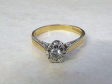 18ct gold diamond solitaire ring 0.10 ct