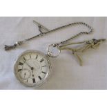 Silver pocket watch 'Improved Patent Eng