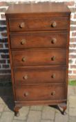 Tall oak chest of drawers