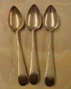 3 silver dessert spoons,monogrammed 'J B