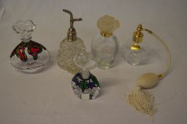 Various glass perfume / scent bottles