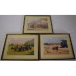 3 Robin Wheeldon framed prints with penc