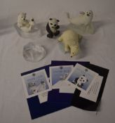 Franklin Mint Snow Pup, Snow Cub and Pan