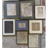 Assorted framed small Lincolnshire maps