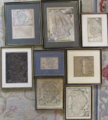 Assorted framed small Lincolnshire maps