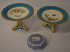 2 handpainted cake stands (repaired) and