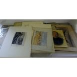 Assortment of watercolours, prints and o