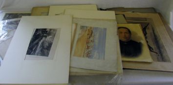 Assortment of watercolours, prints and o