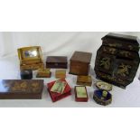 Selection of wooden and jewellery boxes