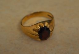 Gents 9ct gold ring, approx weight 5g