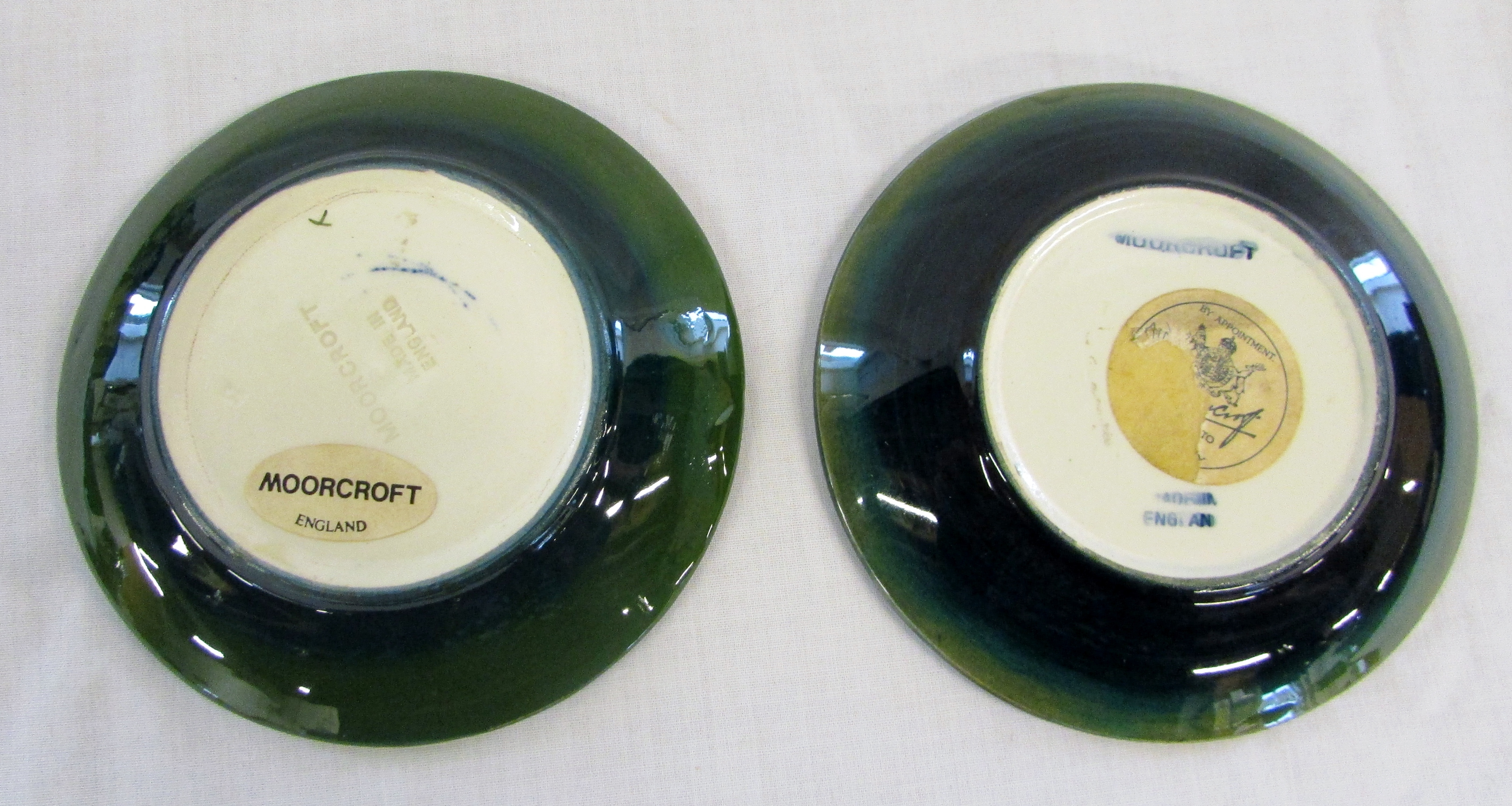2 Moorcroft green pin dishes 'Hibiscus' - Image 2 of 2