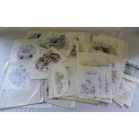Quantity of pen and ink drawings by Coli