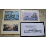 3 limited edition prints of fishing vess