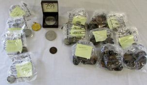 Quantity of old coins inc farthings, shi