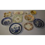 Various ceramics including Willow patter