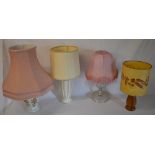 4 table lamps with shades