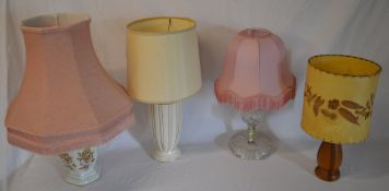 4 table lamps with shades
