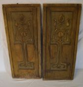 2 Art Nouveau style wooden panels