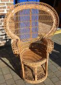 Cane peacock chair