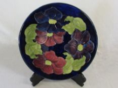 Large Moorcroft charger 'clematis' patt