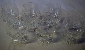 6 Waterford Crystal brandy glasses