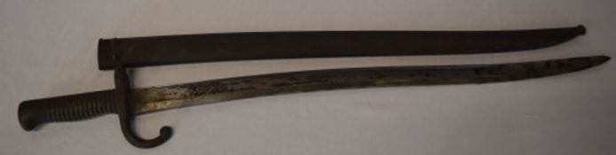 A French chassepot bayonet with hooked q