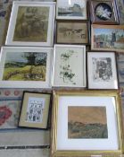 Selection of paintings and prints