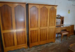 Yew wood bedroom suite comprising of 2 w