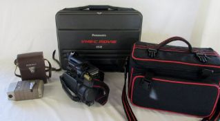 Panasonic VHS-C camcorder, hard case and