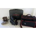 Panasonic VHS-C camcorder, hard case and