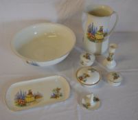 Ceramic toilet set comprising of jug, bo