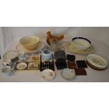 Ceramic meat dishes, binoculars, cups, s