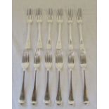 12 silver dinner forks Sheffield 1934/5