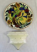 Charlotte Rhead wall pocket/vase & a Roy