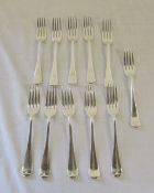 11 silver dessert forks Sheffield 1934/5
