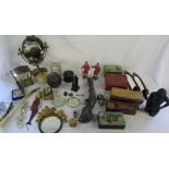 Assorted items inc Kein clock, cased set