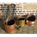 Various brass and copper including coal