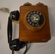 Rotary wall phone marked 'GPO' to revers