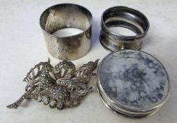 Small silver compact London 1929, 2 napk