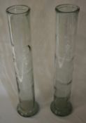 2 large glass vases / vials