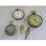 3 silver pocket watches (a/f)