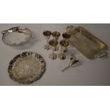 Various silver plate including a tray, s