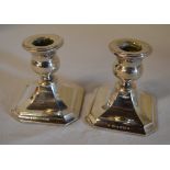 Pair of silver candlesticks (weighted)