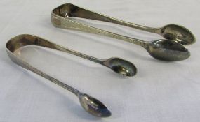 Silver sugar tongs Glasgow 1876 & Sheffi