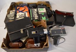 Various 35mm cameras and two cinecameras